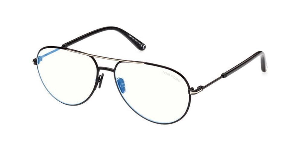 NEW Tom Ford FT5829-B Black Gold Pilot Bluelight Frames $450
